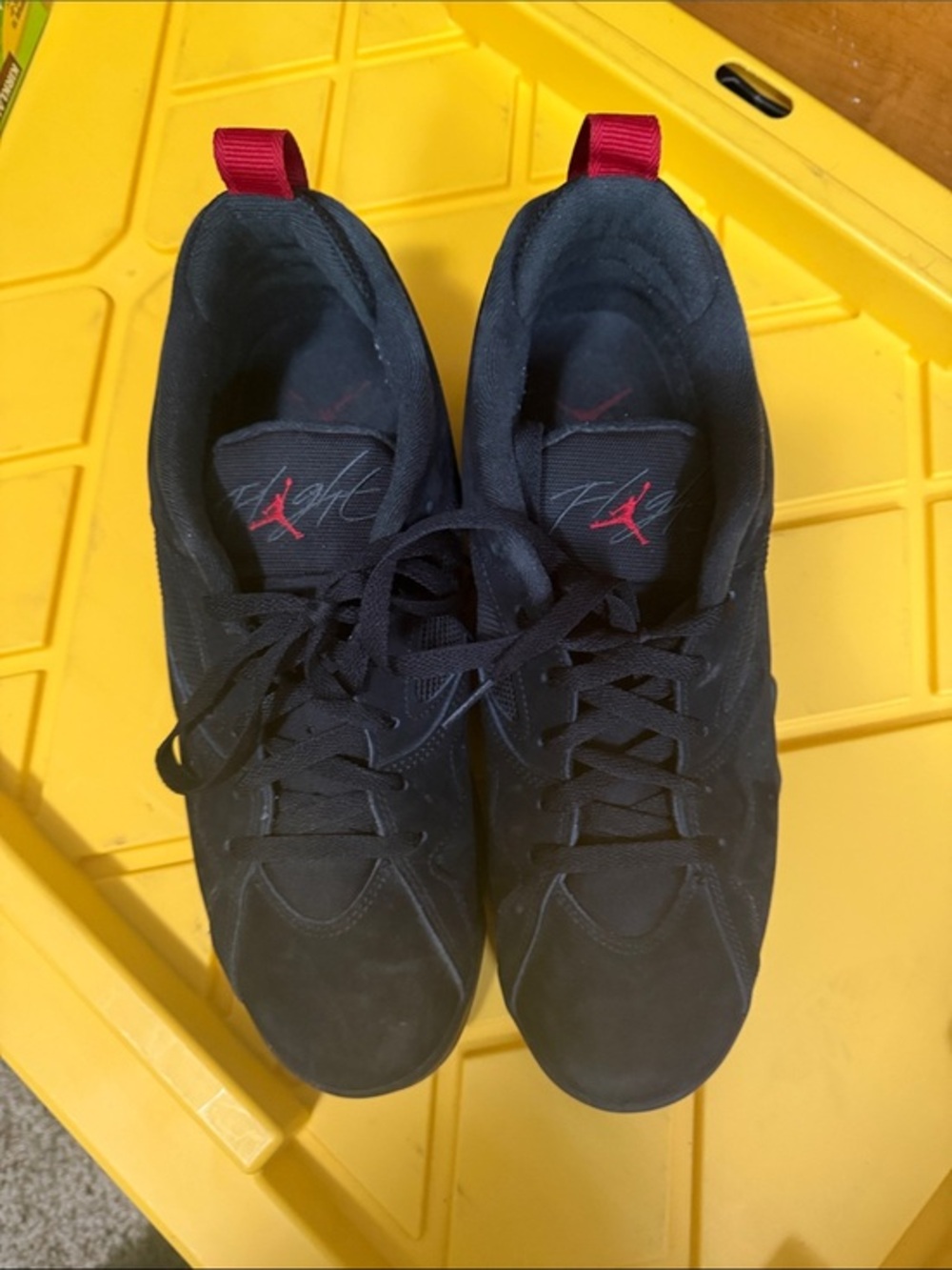 Jordan Nike Air Men's Black Sneakers with Red Accents